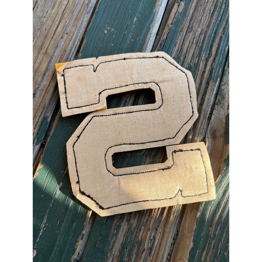 Vintage Varsity Letter S Patch Black Yellow Chenille Letterman Jacket 7.5 Inch - Picture 2 of 5